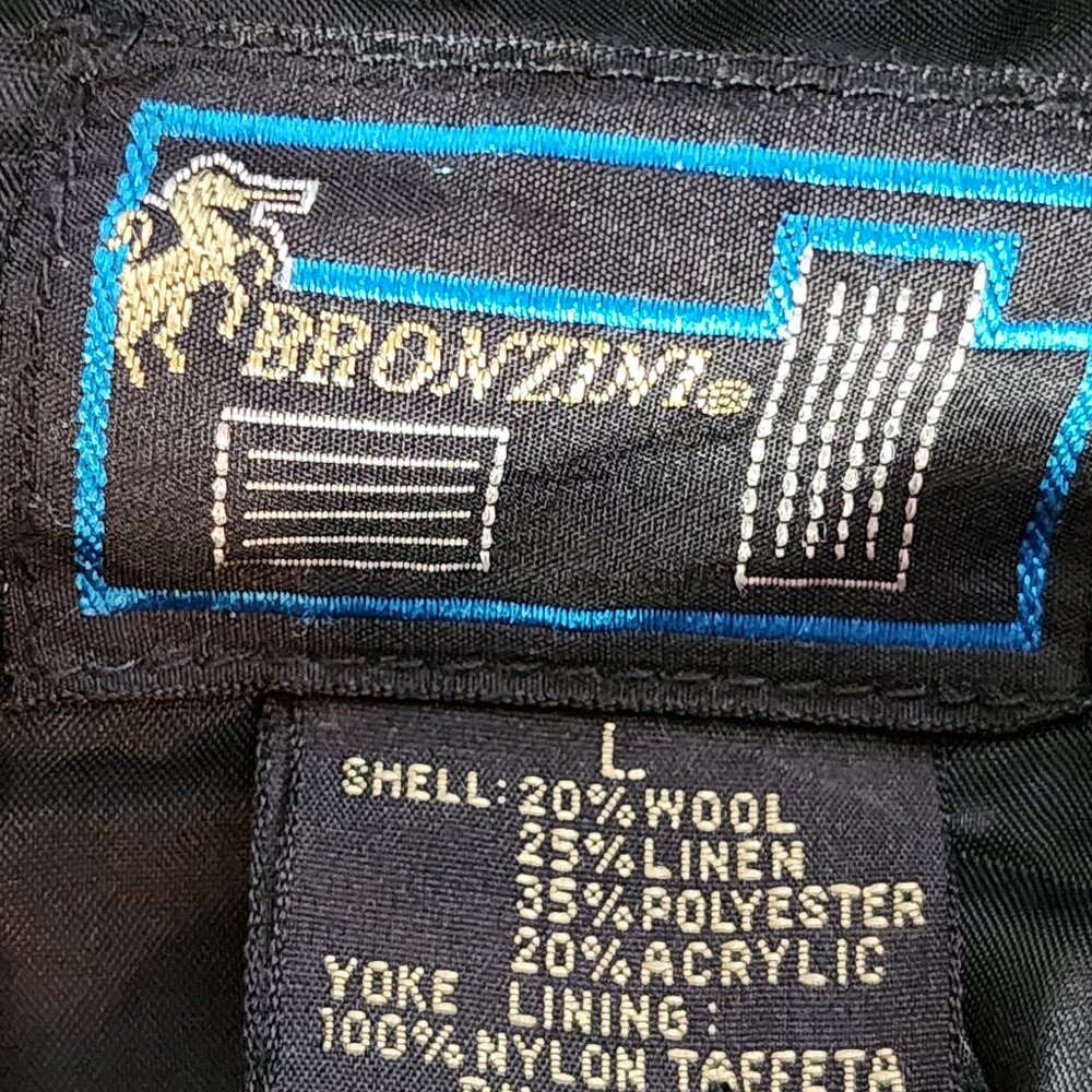 Bronzini Red and Black Buffalo Check Wool Blend Semi Lined Vintage Shacket Sz L - Picture 13 of 16